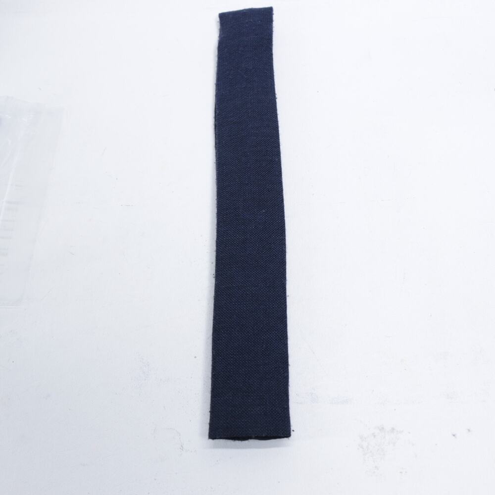 Vintage Rooster Tie Mens 52 in Navy Blue Linen Blend Skinny Retro Squared Edges